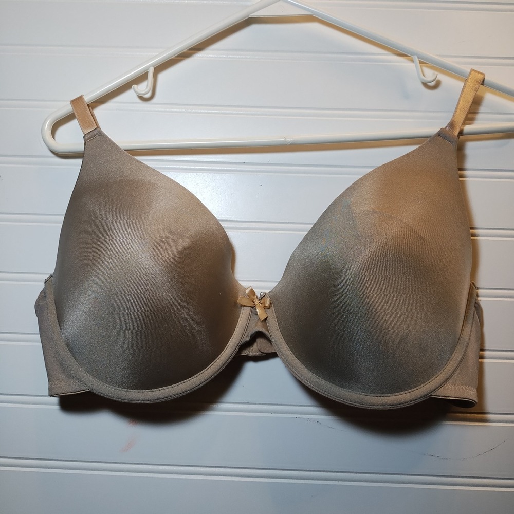 Secret Treasures Intimates T-Shirt Bra Tan 40D Underwire Bow Accent